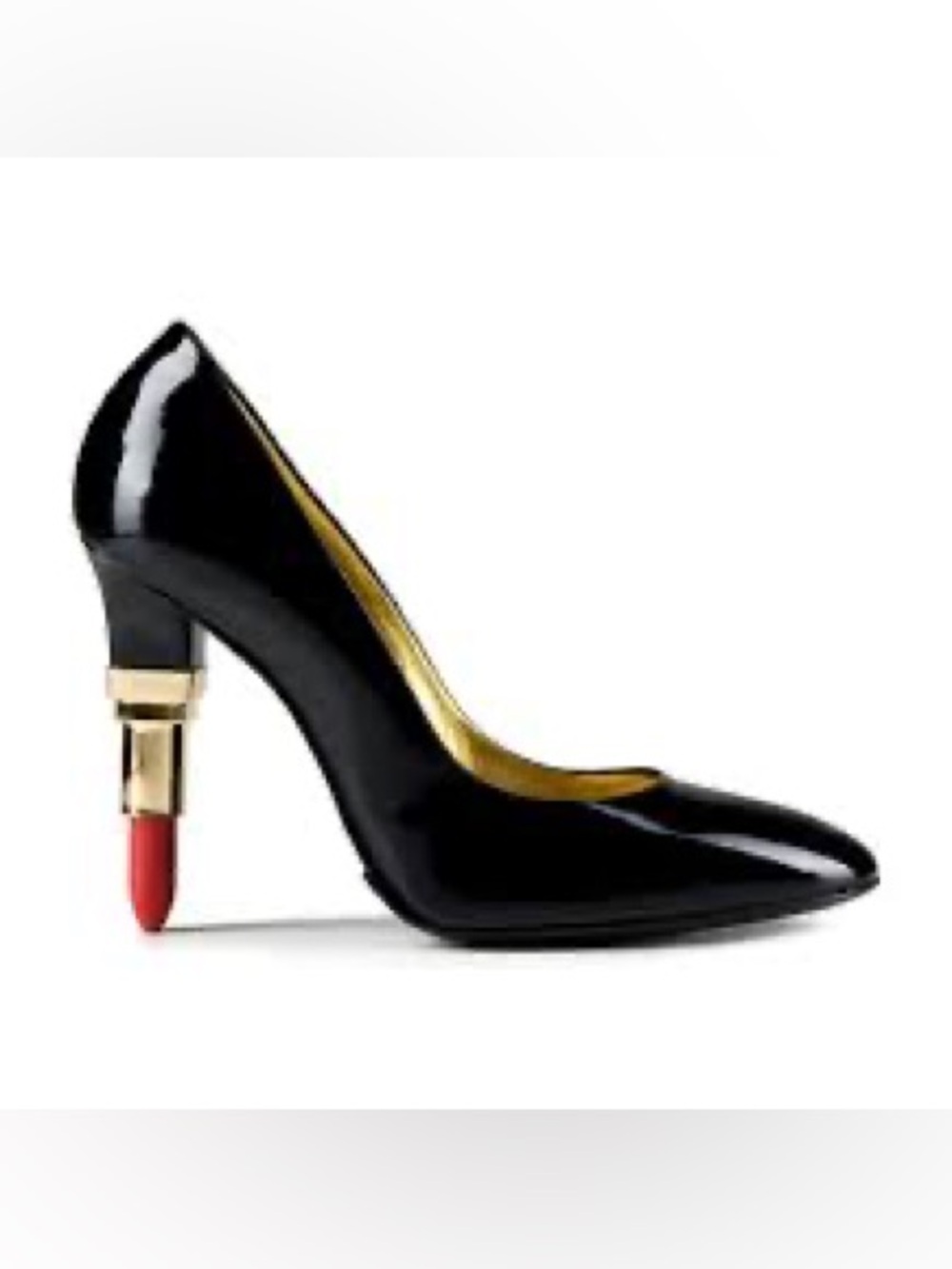 Alberto Guardian Black Patent Pump with Red & Blue Accent Heels 6 BNIB LUXURY - Picture 5 of 9